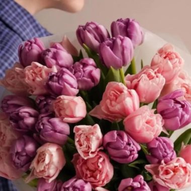 Pink and Lilac Tulip Bouquet