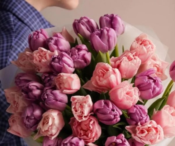 Pink and Lilac Tulip Bouquet
